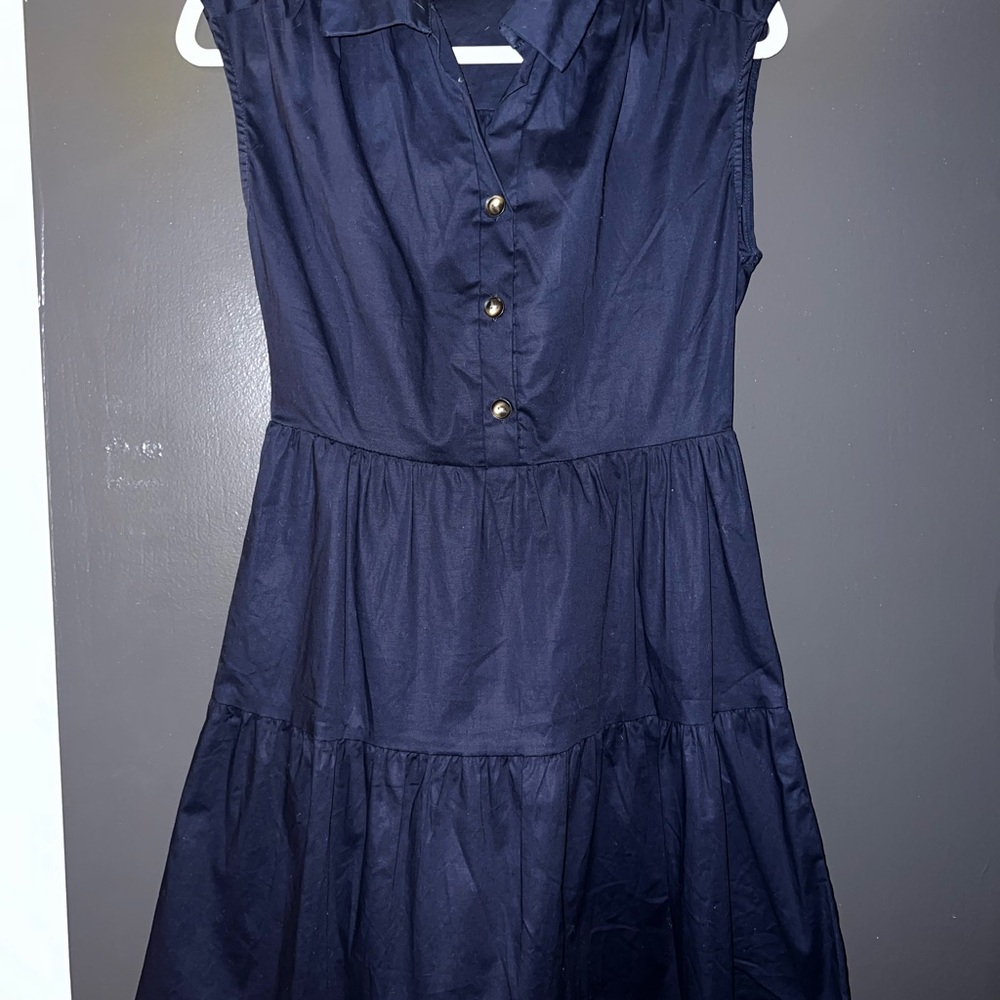 Elegant Navy Sleeveless Dress